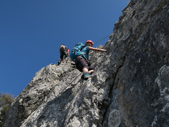 Klettersteig 'Felix' Himmelsleiter': Christian und Verena am Spiegel