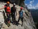 Tristans Kirchbogen-Klettersteig: Verena, Christian und Verena beim Einstieg