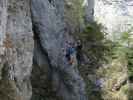 Tristans Kirchbogen-Klettersteig: Verena und Christian am Tunnelbrückl