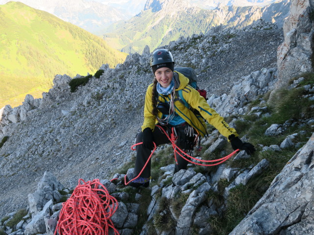 Fledermausgrat: Johanna beim Einstieg (18. Juni)