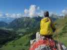 Fledermausgrat: Johanna am Stand nach der 2. Seillänge (18. Juni)