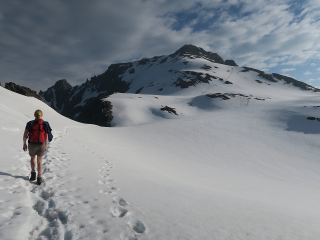 Evelyn zwischen Wangenitzseehütte und Petzeck (2. Juli)