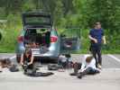 Hannelore, Marion und Werner beim Waldbad Mauthen