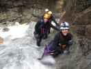 Klabauter-Klettersteig: Marion, Josef, Ulrike und Ursula in der zweiten Finsternis