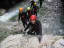 Klabauter-Klettersteig: Klabauter-Klettersteig: Hannelore, Ulrike, Werner, Ursula und Marion zwischen zweiter Finsternis und erstem Wasserfall