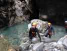 Klabauter-Klettersteig: Hannelore, Marion und Ursula zwischen zweiter Finsternis und erstem Wasserfall