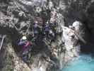 Klabauter-Klettersteig: Ulrike, Werner, Hannelore und Helmut beim ersten Wasserfall