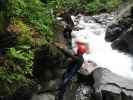 Klabauter-Klettersteig: Marion und Werner zwischen Klabauterplatten und zweitem Wasserfall