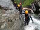 Klabauter-Klettersteig: Ulrike, Marion, Werner und Hannelore zwischen zweitem und drittem Wasserfall