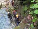 Klabauter-Klettersteig: Josef, Marion, Ulrike, Werner und Hannelore beim vierten Wasserfall