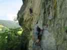 Klettersteig 'Burg Heinfels': Evelyn und Irmgard in der Schlusswand