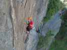 Klettersteig 'Burg Heinfels': Hannelore in der Schlusswand