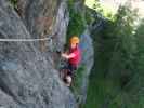 Klettersteig 'Burg Heinfels': Hannelore in der Schlusswand