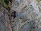 Klettersteig 'Burg Heinfels': Irmgard in der Wandtraverse