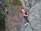 Klettersteig 'Burg Heinfels': Erich, Hannelore und Evelyn in der Wandtraverse