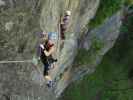 Klettersteig 'Burg Heinfels': Evelyn und Erich in der Schlusswand