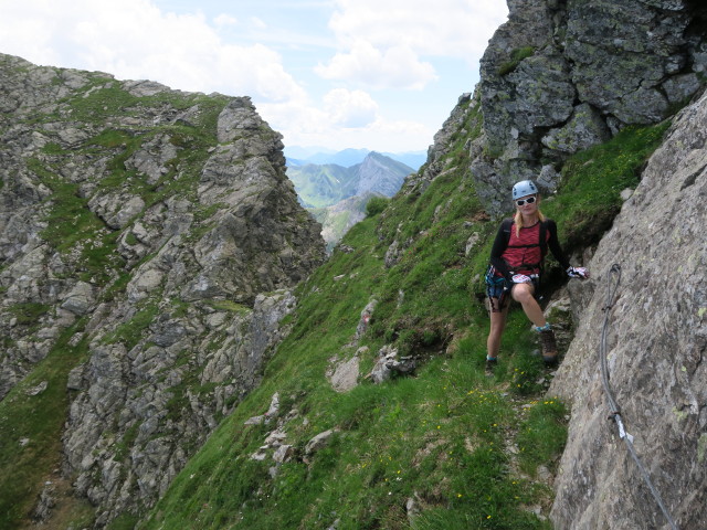 Evelyn am Steinwand-Klettersteig