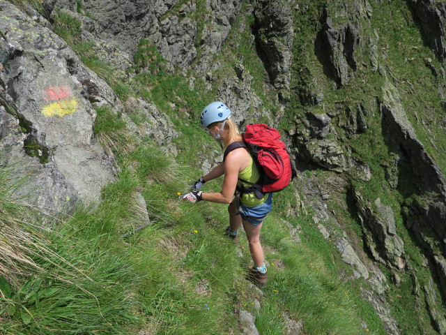 Evelyn am Steinwand-Klettersteig