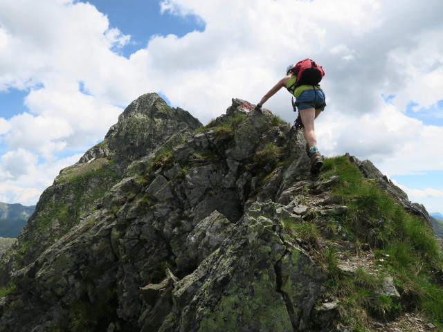Evelyn am Steinwand-Klettersteig