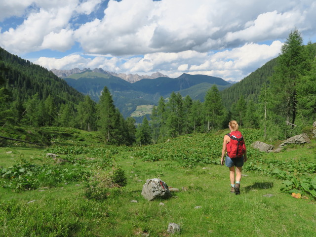 Evelyn am Karnischen H&ouml;henweg auf der Obergailer Alm