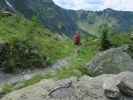 Evelyn am Karnischen Höhenweg zwischen Obergailer Joch und Knolihütte