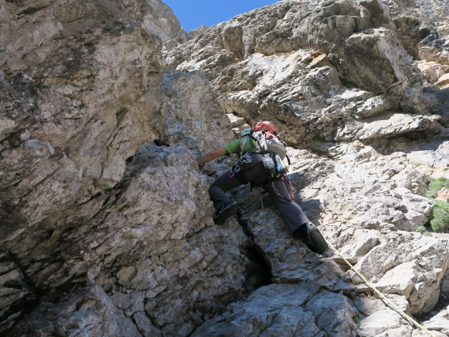 Route 'Haspinger': Josef in der 1. Seill&auml;nge