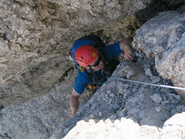 Route 'Haspinger': Werner in der 2. Seill&auml;nge
