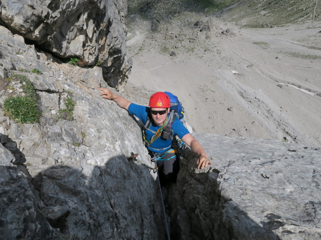 Route 'Haspinger': Werner in der 3. Seill&auml;nge