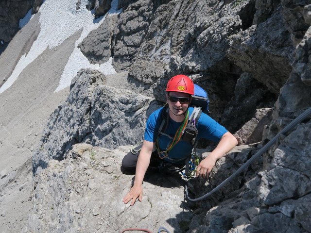 Route 'Haspinger': Werner in der 3. Seill&auml;nge