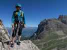 Route 'Haspinger': Irene am Stand vor der 1. Seillänge