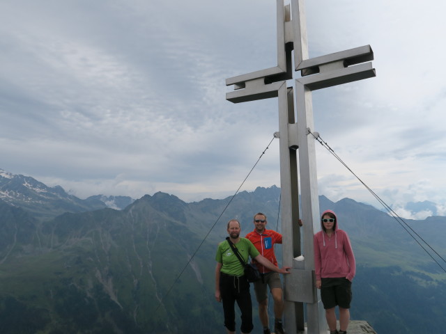 Helmut, ich und Hannelore am Östlichen Sattelkopf, 2.651 m