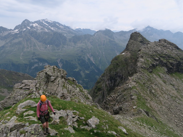 Schleinitz-Klettersteig: Hannelore zwischen Westlichem Sattelkopf und Trelebitschscharte