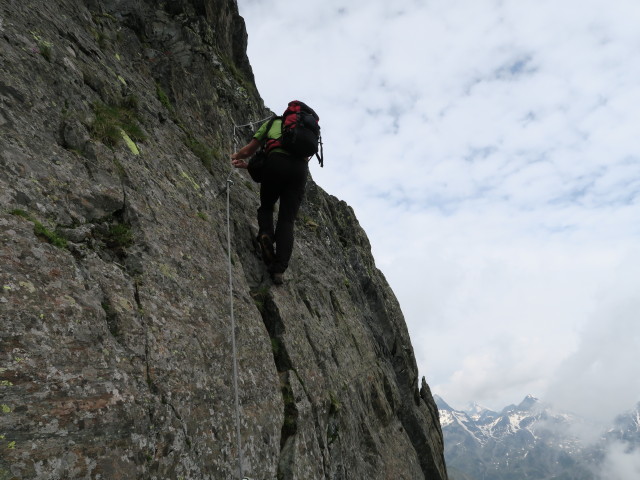 Schleinitz-Klettersteig: Helmut zwischen Trelebitschscharte und Schleinitz
