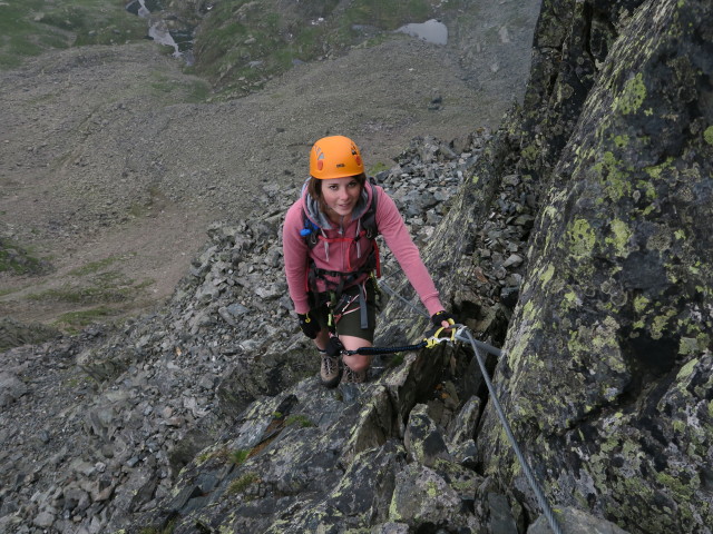 Schleinitz-Klettersteig: Hannelore zwischen Trelebitschscharte und Schleinitz