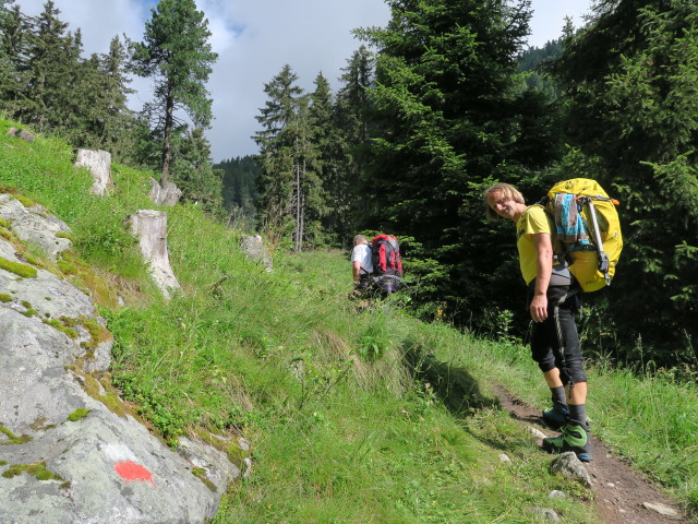 Erich und J&ouml;rg am Weg 133 auf der Forche (29. Juli)