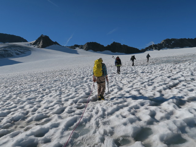 J&ouml;rg, Thorsten, Dirk und Klaus am Alpeiner Ferner (30. Juli)