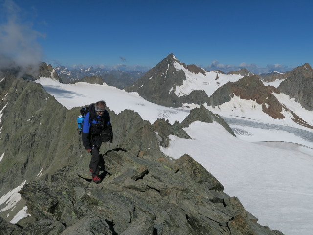 Klaus zwischen Oberer H&ouml;lltalscharte und Ruderhofspitze (30. Juli)