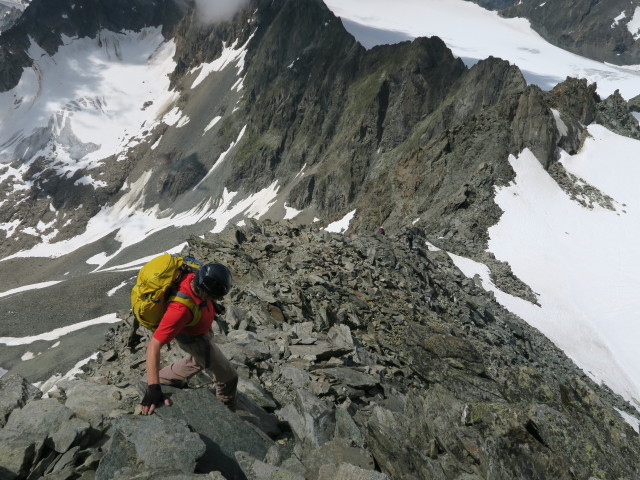 J&ouml;rg und Thorsten zwischen Ruderhofspitze und Oberer H&ouml;lltalscharte (30. Juli)