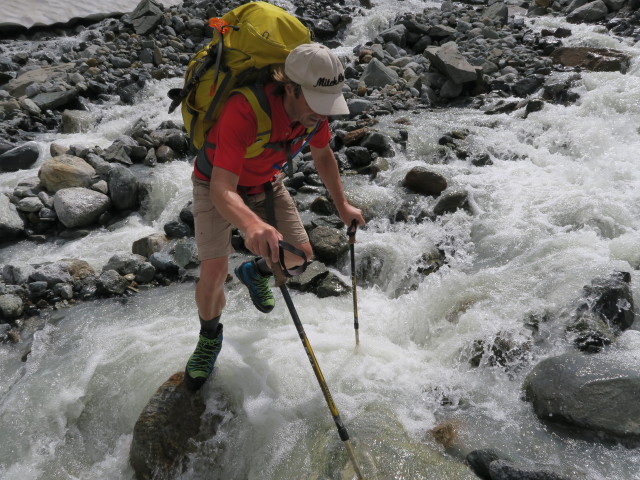 J&ouml;rg beim Alpeiner Bach zwischen Alpeiner Ferner und Berglastal (30. Juli)