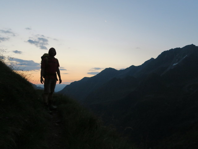 J&ouml;rg am Weg 132 zwischen Alpeiner Bach und Mauernleger (31. Juli)