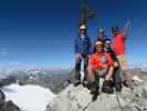 Thorsten, ich, Klaus, Dirk und Jörg auf der Ruderhofspitze, 3.474 m (30. Juli)