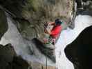 Höllenrachen-Klettersteig: Jörg vor dem Spreizschritt (30. Juli)