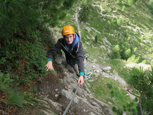 Murmele-Klettersteig: Jakob in der Sektion I (6. Aug.)