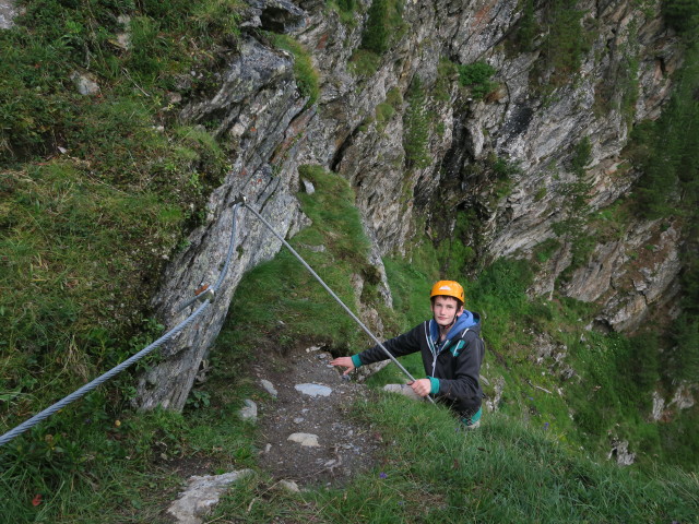 Murmele-Klettersteig: Jakob in der Sektion II (6. Aug.)