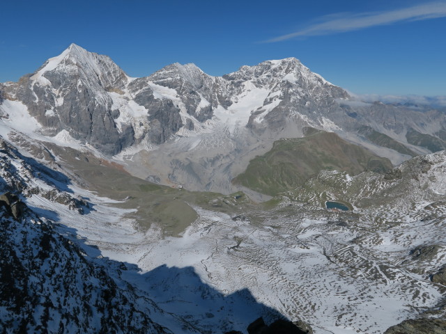 K&ouml;nigsspitze, Monte Zebr&egrave; und Ortler von der Madritschspitze aus (7. Aug.)