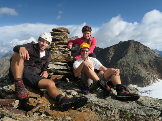 Christoph, ich und Miriam am Durrnkögele, 3.133 m (15. Aug.)