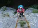 Währinger Klettersteig: Sabine auf der Leiter