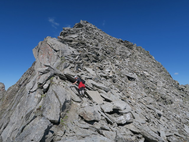 Christoph zwischen Zillerplattenscharte und Zillerplattenspitze (26. Aug.)