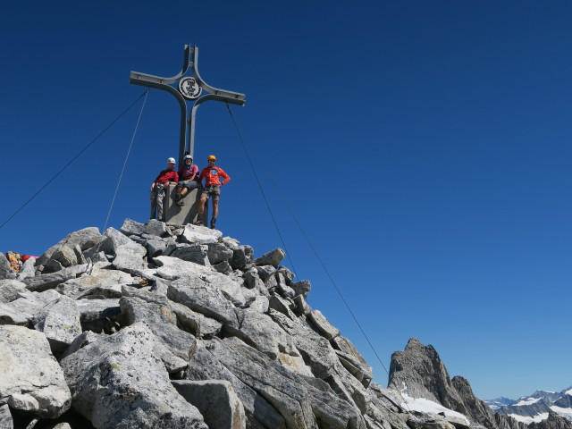 Christoph, Gudrun und ich am Kuchelmooskopf, 3.214 m (27. Aug.)