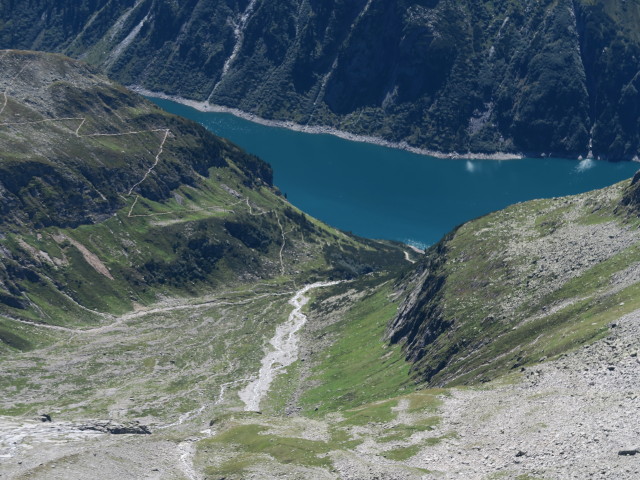 Speicher Zillergründl vom Kuchelmooskopf aus (27. Aug.)